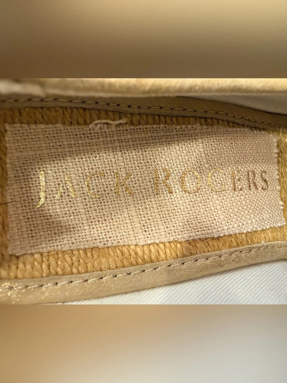 New Jack Rogers Palmer Women's Metallic Gold Espadrille Wedges Size 6